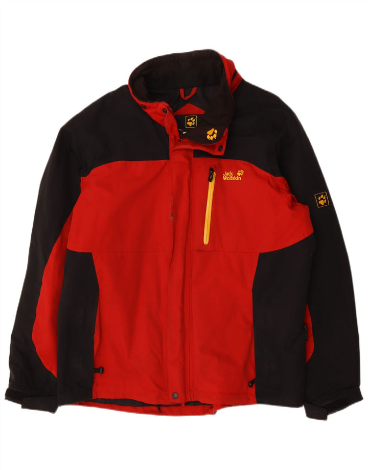 Giacca a vento da uomo Jack Wolfskin UK 44 XL Poliammide color block rosso