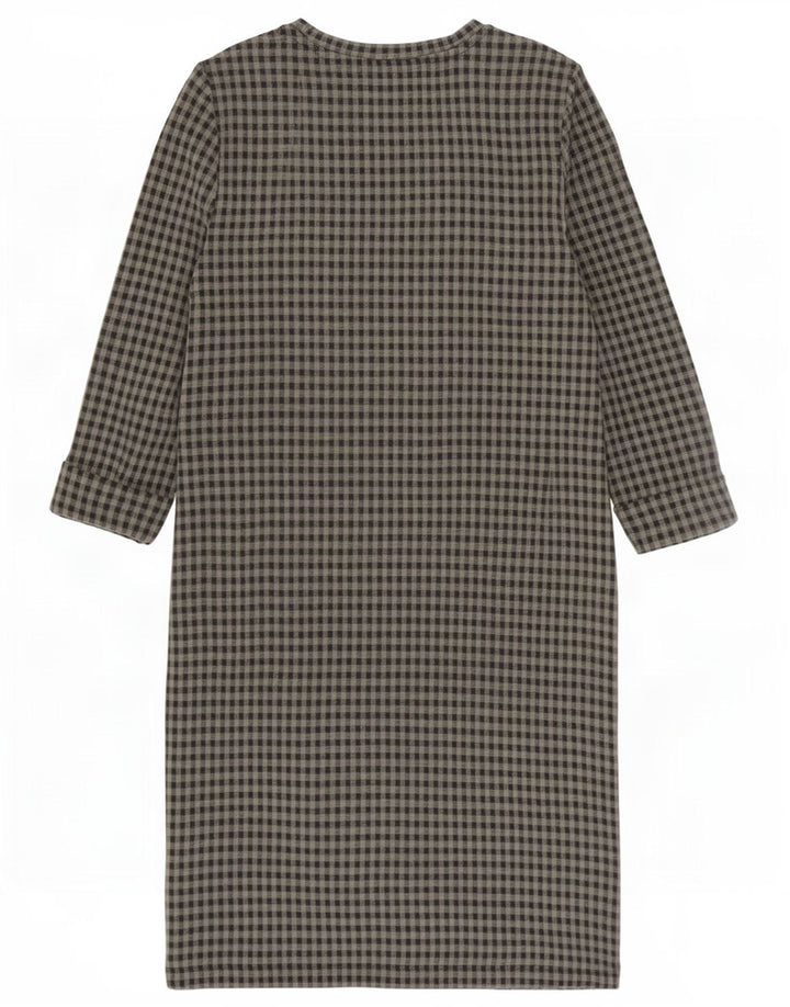 Abito a trapezio con maniche a 3/4 da donna Marks & Spencer UK 8 piccolo a quadretti neri