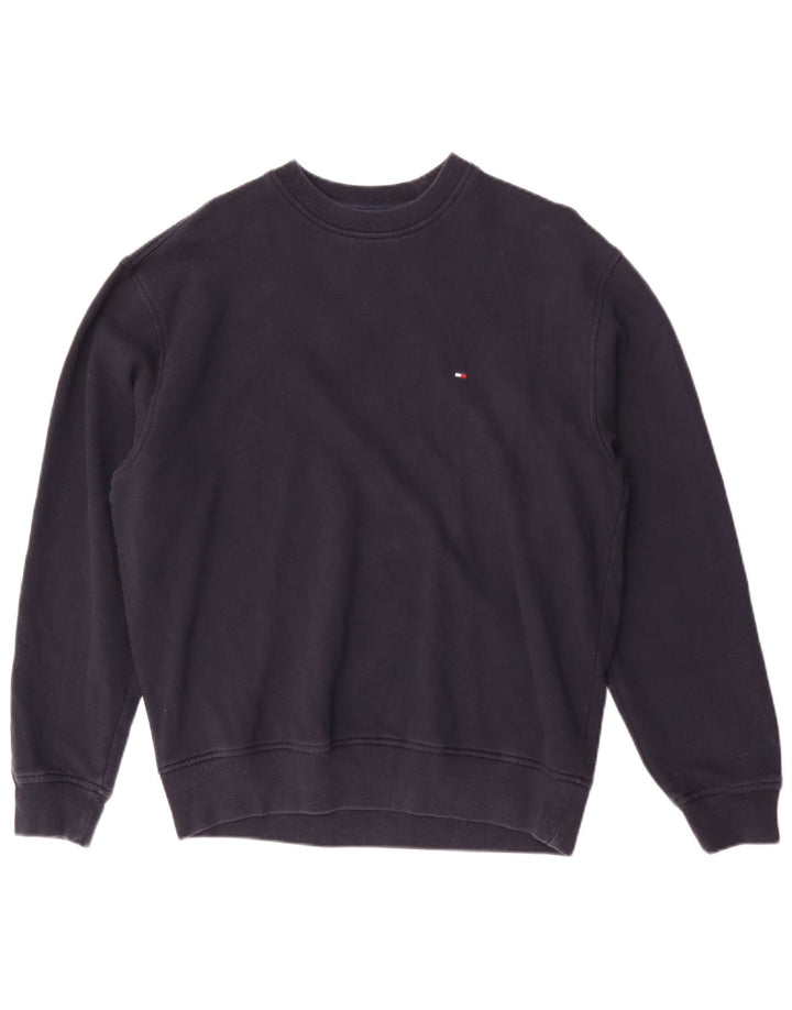 Tommy Hilfiger Uomo Felpa Maglione Piccolo Blu Navy Cotone