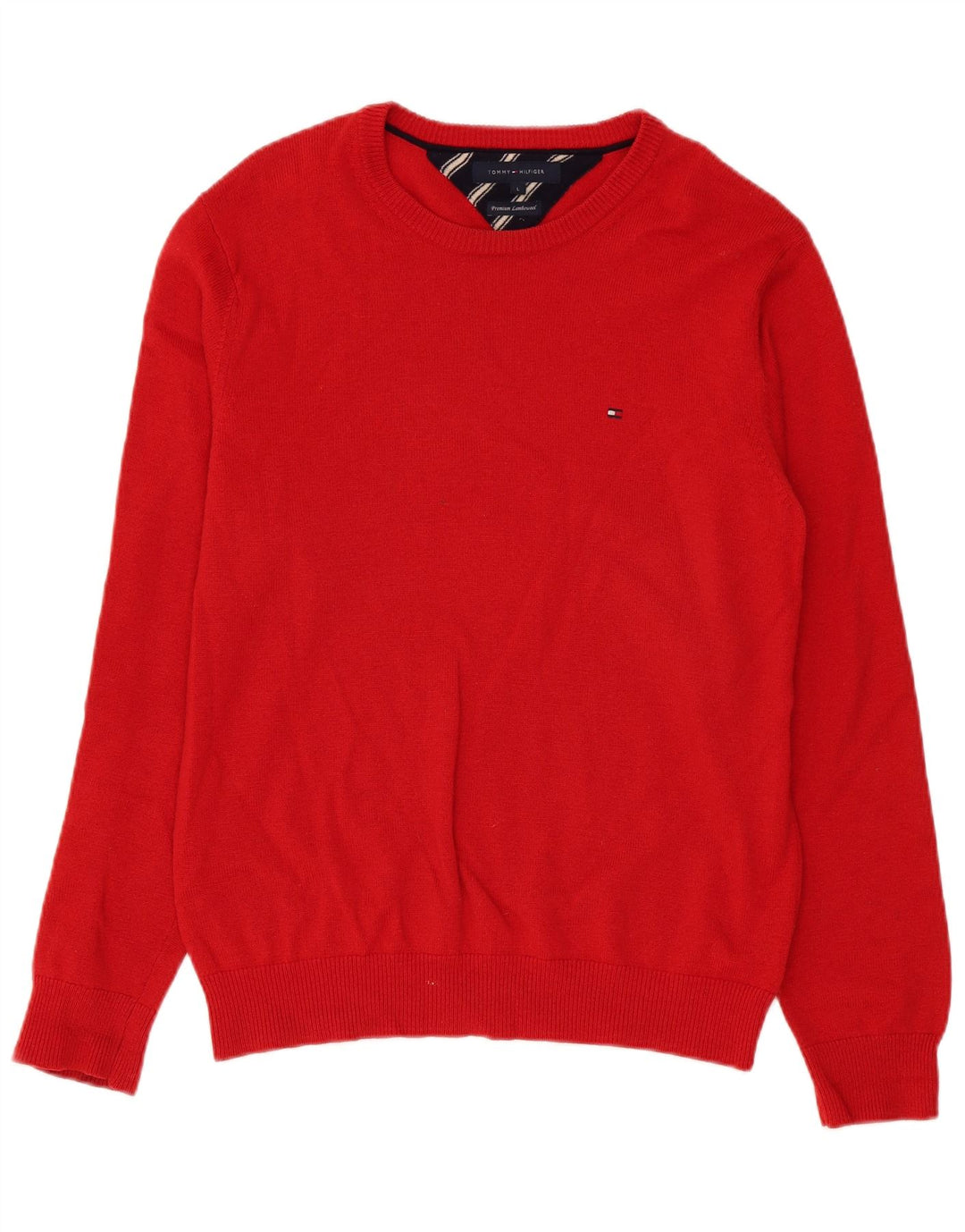 Tommy Hilfiger Uomo Maglione con scollo a barca Maglione grande lana d'agnello rossa