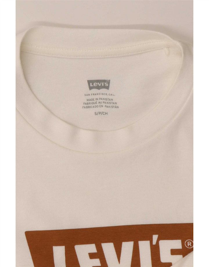 T-shirt grafica corta da donna Levi's UK 8 piccola bianca