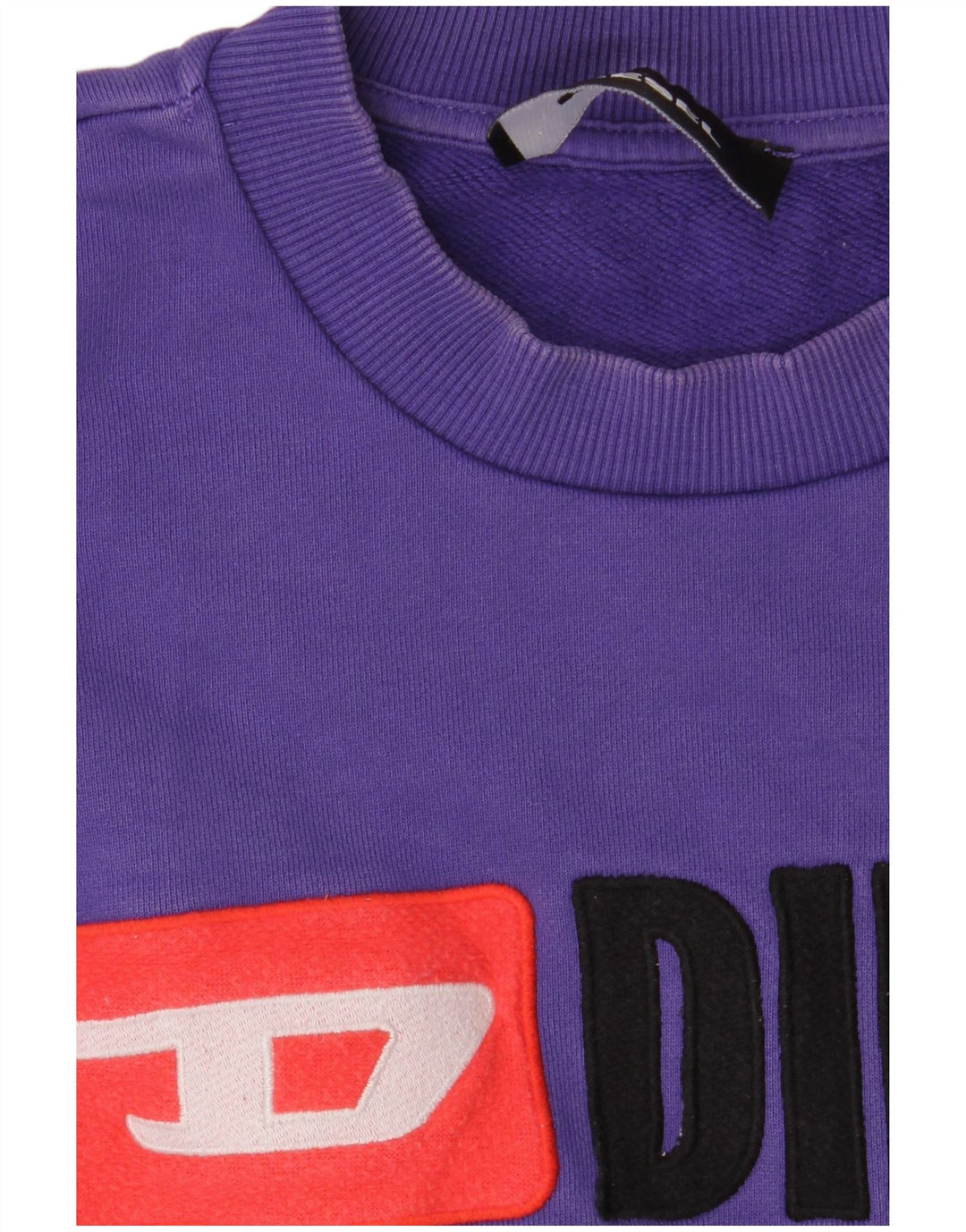 Diesel Felpa grafica da uomo Maglione Piccolo logo in cotone viola