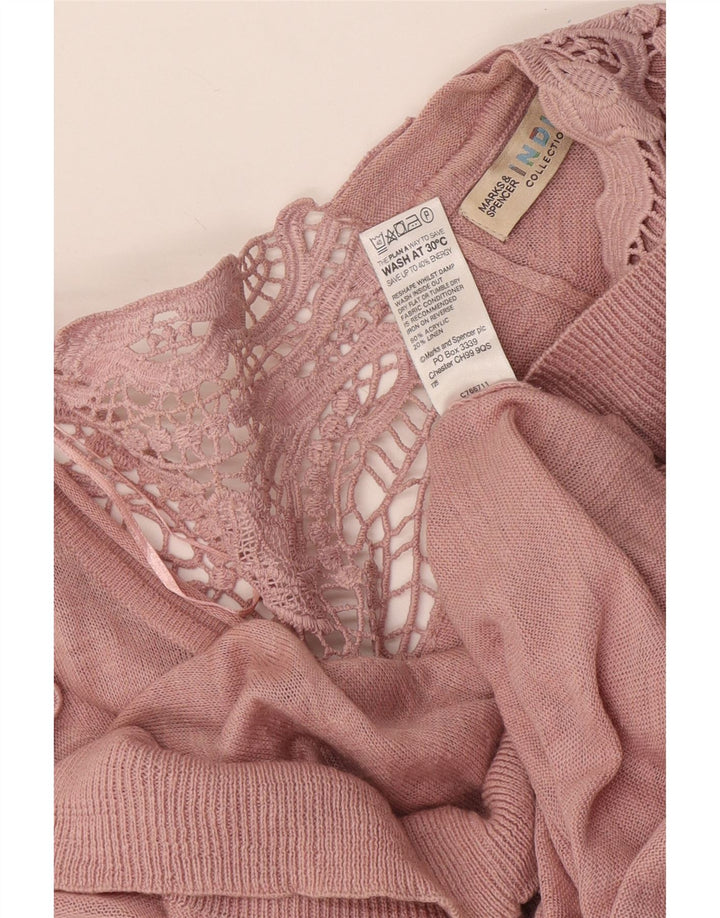 Abito maglione a maniche corte da donna Marks & Spencer UK 14 Rosa medio