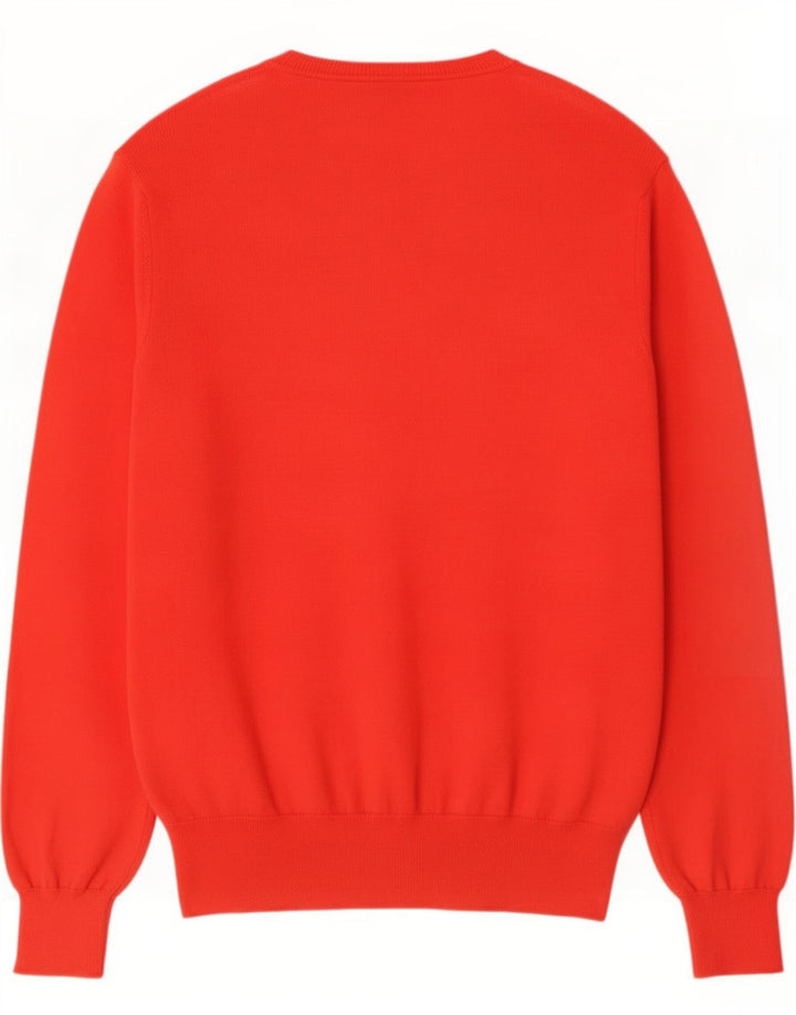 Marlboro Classics Maglione da uomo con scollo a V grande rosso in cotone
