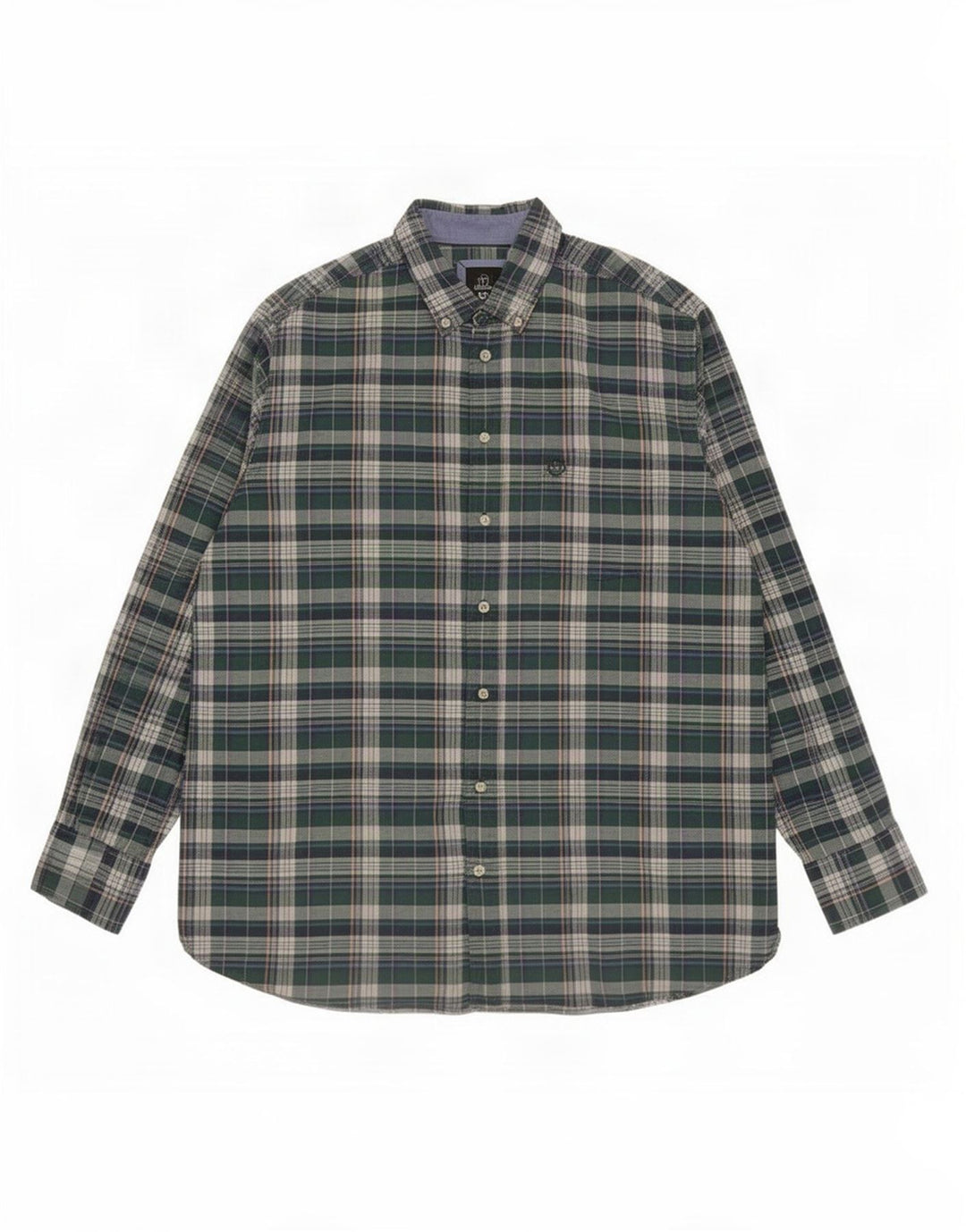Camicia da uomo Bugatti taglia 41/42 grande motivo a quadri verdi