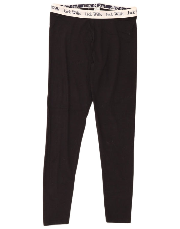 JACK WILLS Leggings grafici da donna UK 12 Cotone color block medio nero