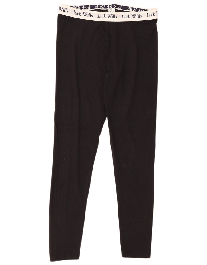 JACK WILLS Leggings grafici da donna UK 12 Cotone color block medio nero