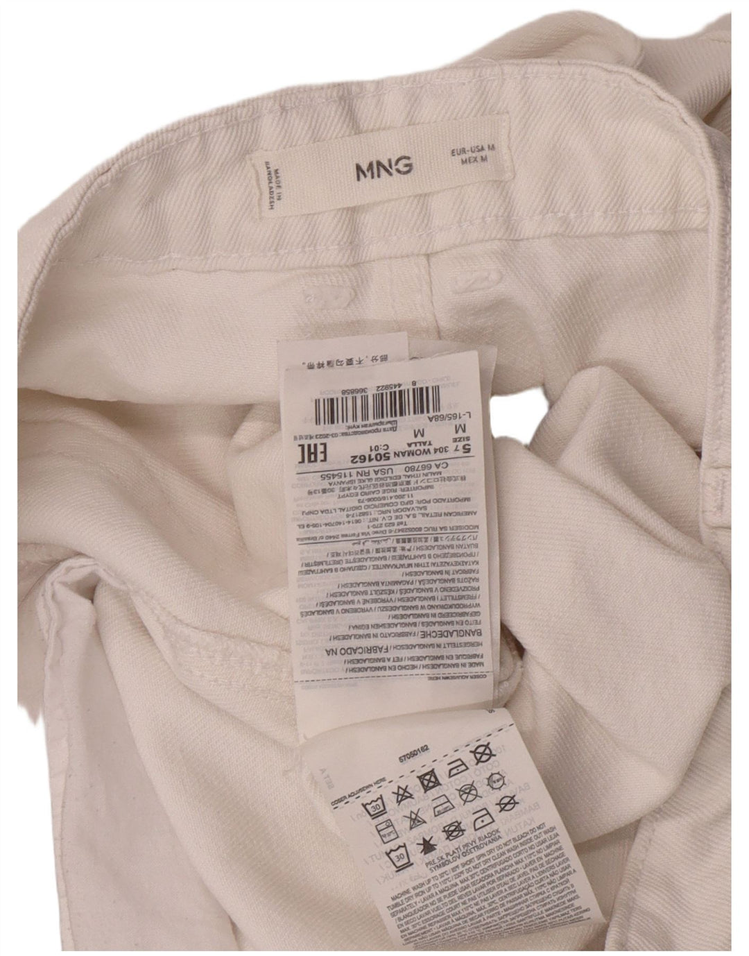 Gonna in denim da donna Mango media W30 cotone bianco