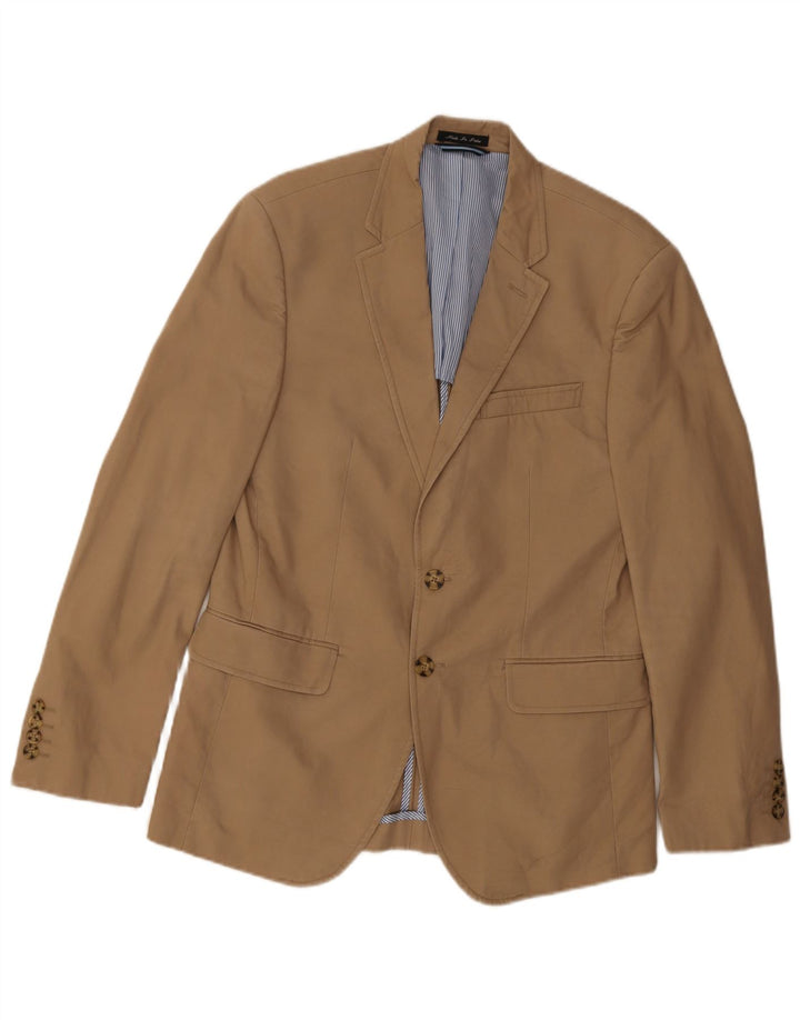 Giacca blazer a 2 bottoni da uomo Tommy Hilfiger UK 38 Cotone beige medio