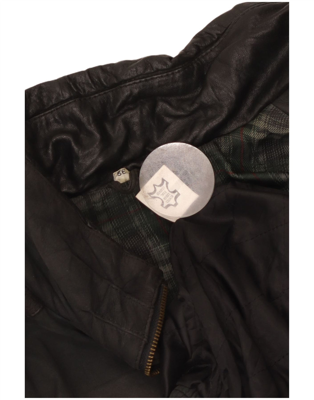 Giacca in pelle vintage da uomo EU 56 3XL Pelle nera