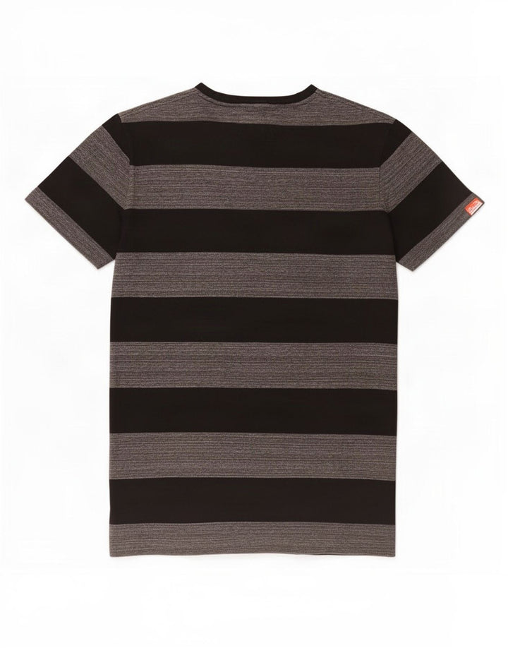 T-shirt da uomo Superdry Top in cotone a righe grigio medio