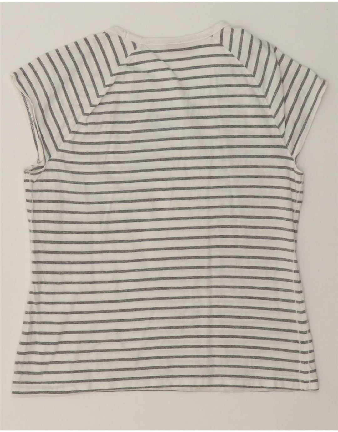 PUMA Womens T-Shirt Top UK 16 Large White Striped Vintage Puma and Second-Hand Puma from Messina Hembry 