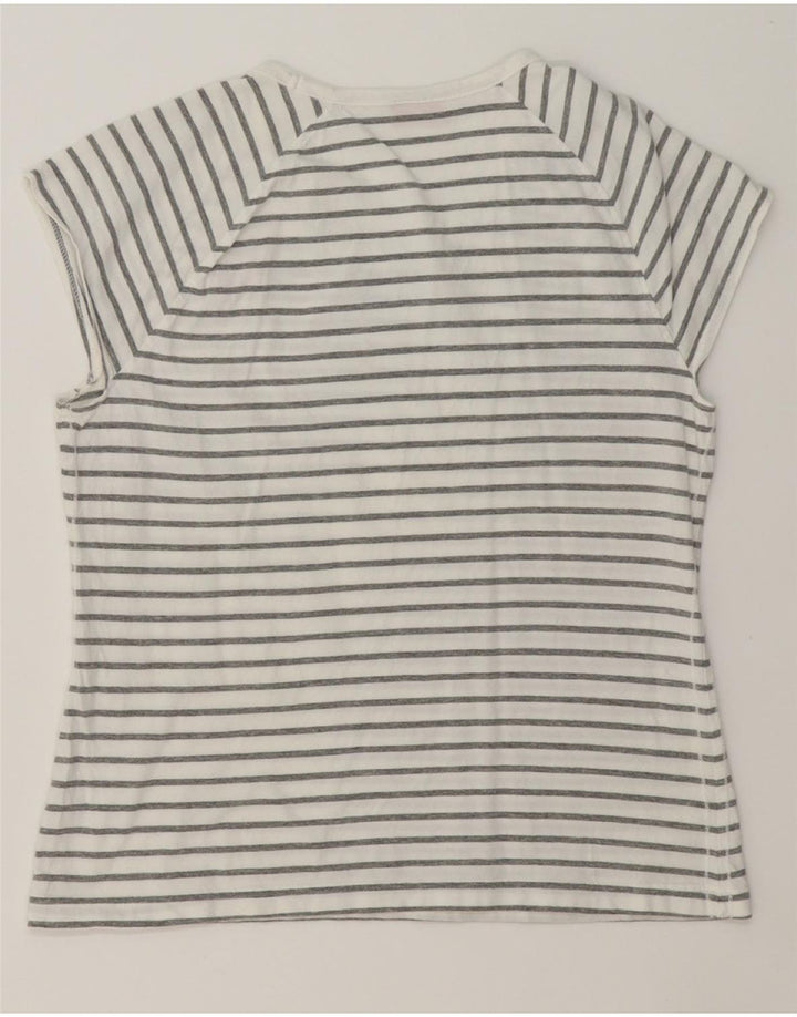 PUMA Womens T-Shirt Top UK 16 Large White Striped Vintage Puma and Second-Hand Puma from Messina Hembry 