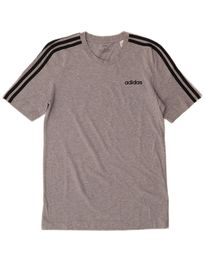 T-shirt grafica da uomo Adidas Top piccola in cotone grigio