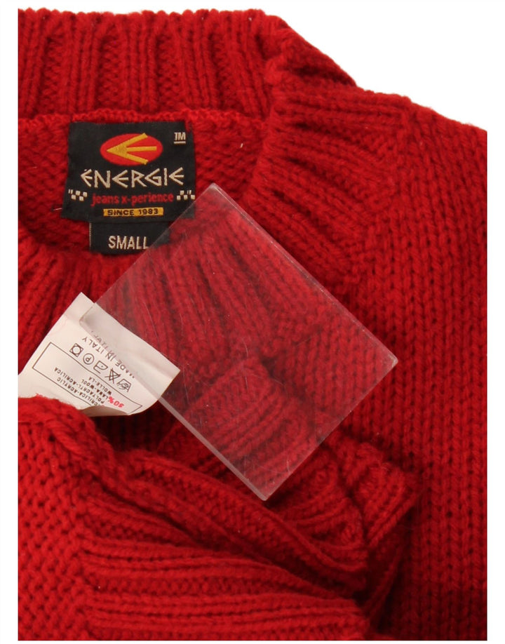 Maglione maglione da uomo a collo alto Energie piccolo acrilico rosso