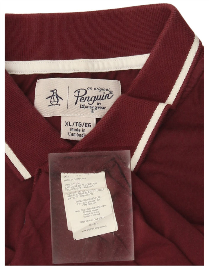 PENGUIN Polo da uomo XL in cotone bordeaux
