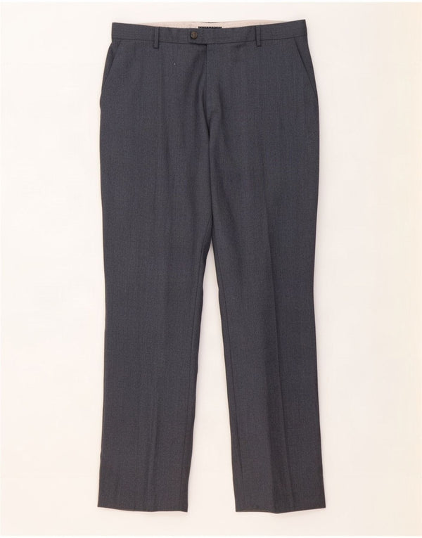 Tommy Hilfiger Mens Straight Casual Trousers IT 52 XL W36 L34 Grey Wool