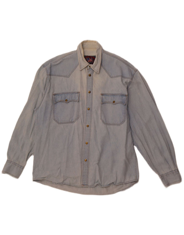 Camicia di jeans da uomo VINTAGE blu medio