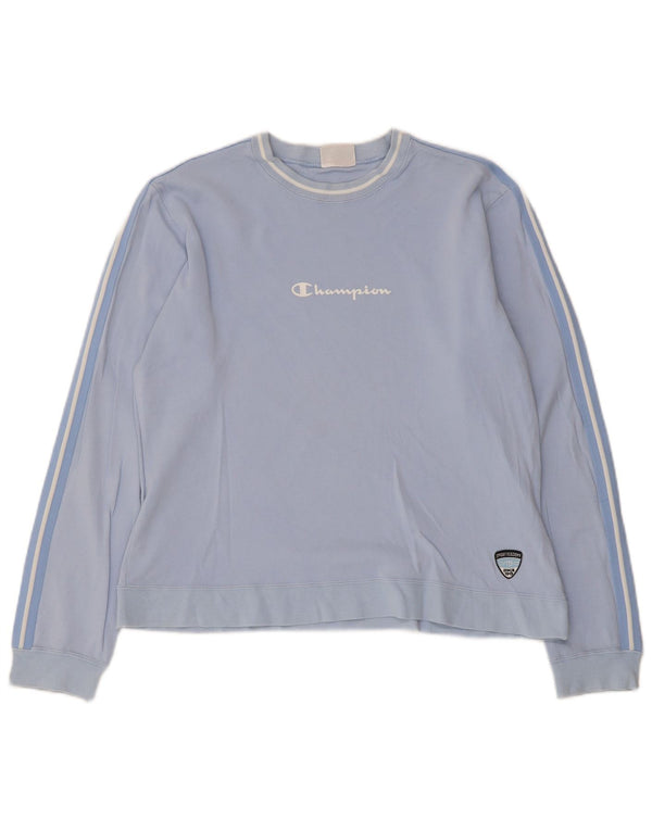 Top da donna a maniche lunghe Champion UK 16 cotone a righe grandi blu