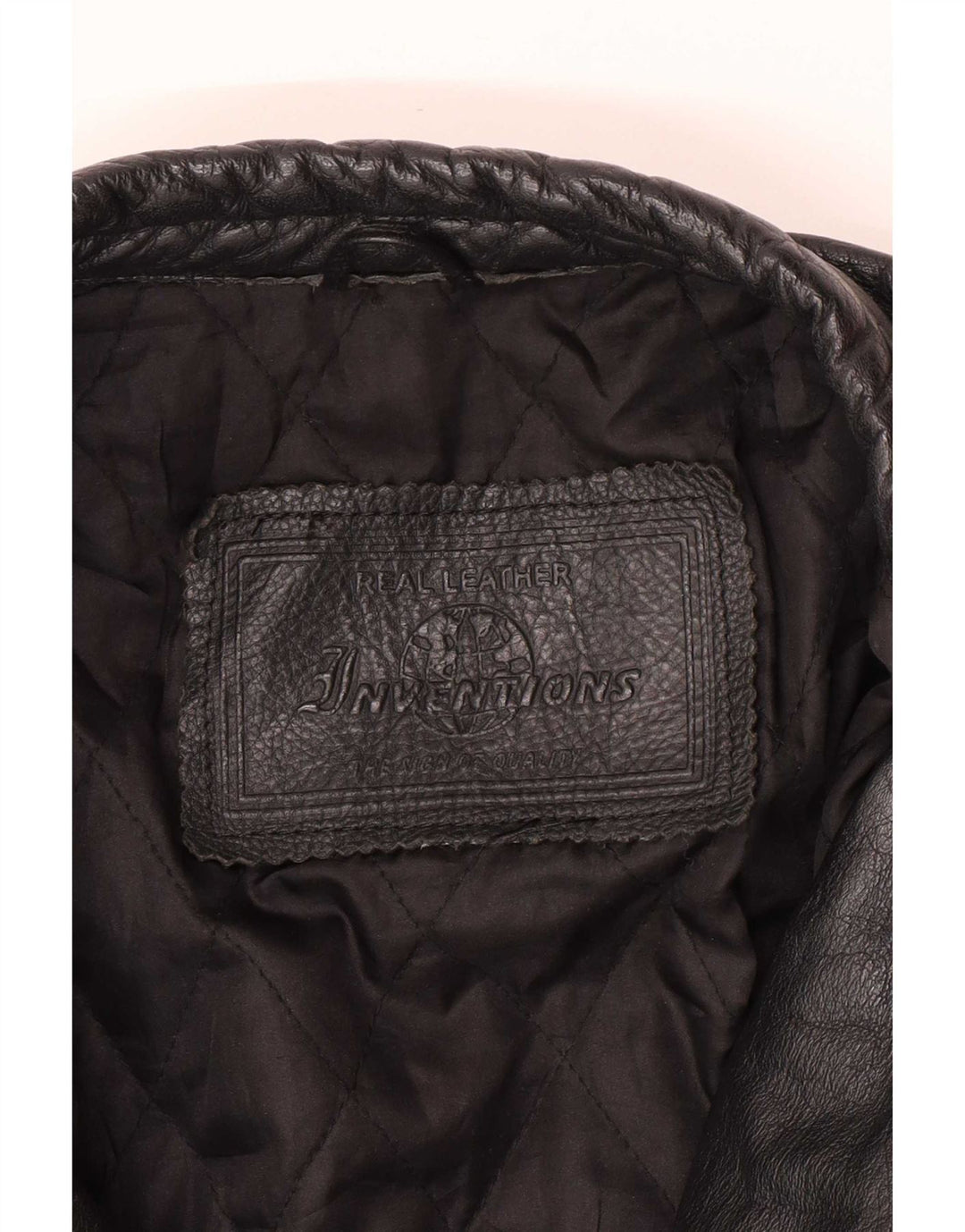 Giacca da motociclista in pelle vintage da uomo UK 44 2XL Nera