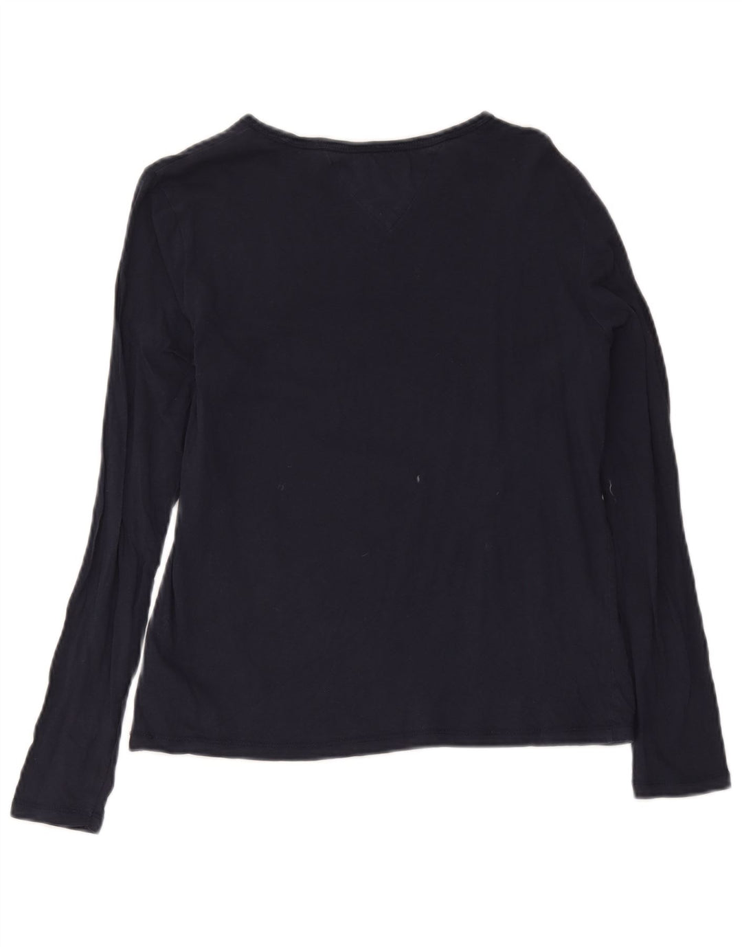 Tommy Hilfiger Donna Top Manica Lunga UK 14 Medio Blu Navy Cotone