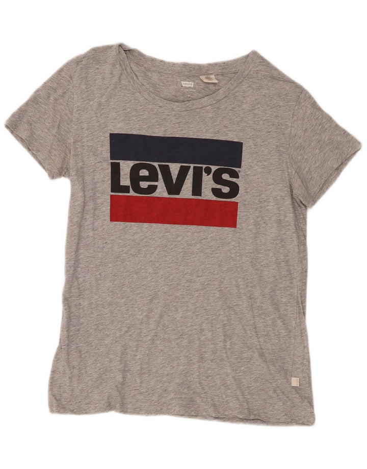 T-shirt grafica da donna Levi's Top UK 10 Small Grey Flecked