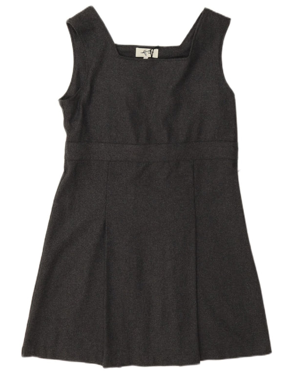 Abito a trapezio senza maniche vintage da donna UK 10 piccolo grigio