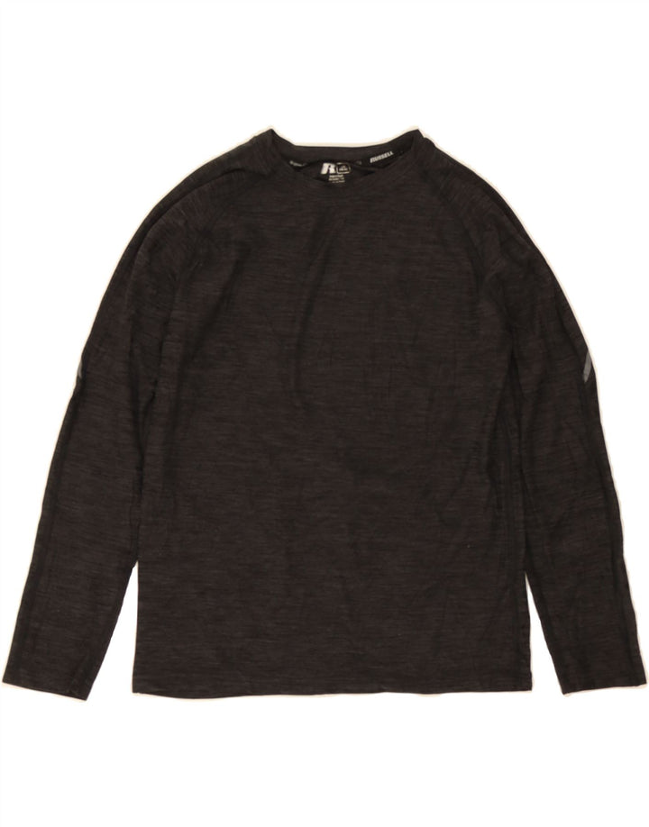 RUSSELL ATHLETIC Boys Dri-Power Top Long Sleeve 10-11 Years Large Grey Vintage Russell Athletic and Second-Hand Russell Athletic from Messina Hembry 