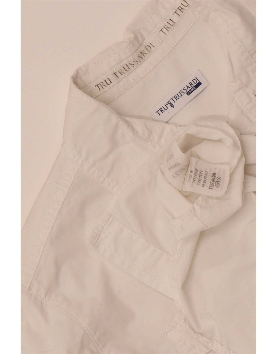 Camicia Grafica Trussardi Bambino 8-9 Anni Cotone Bianco