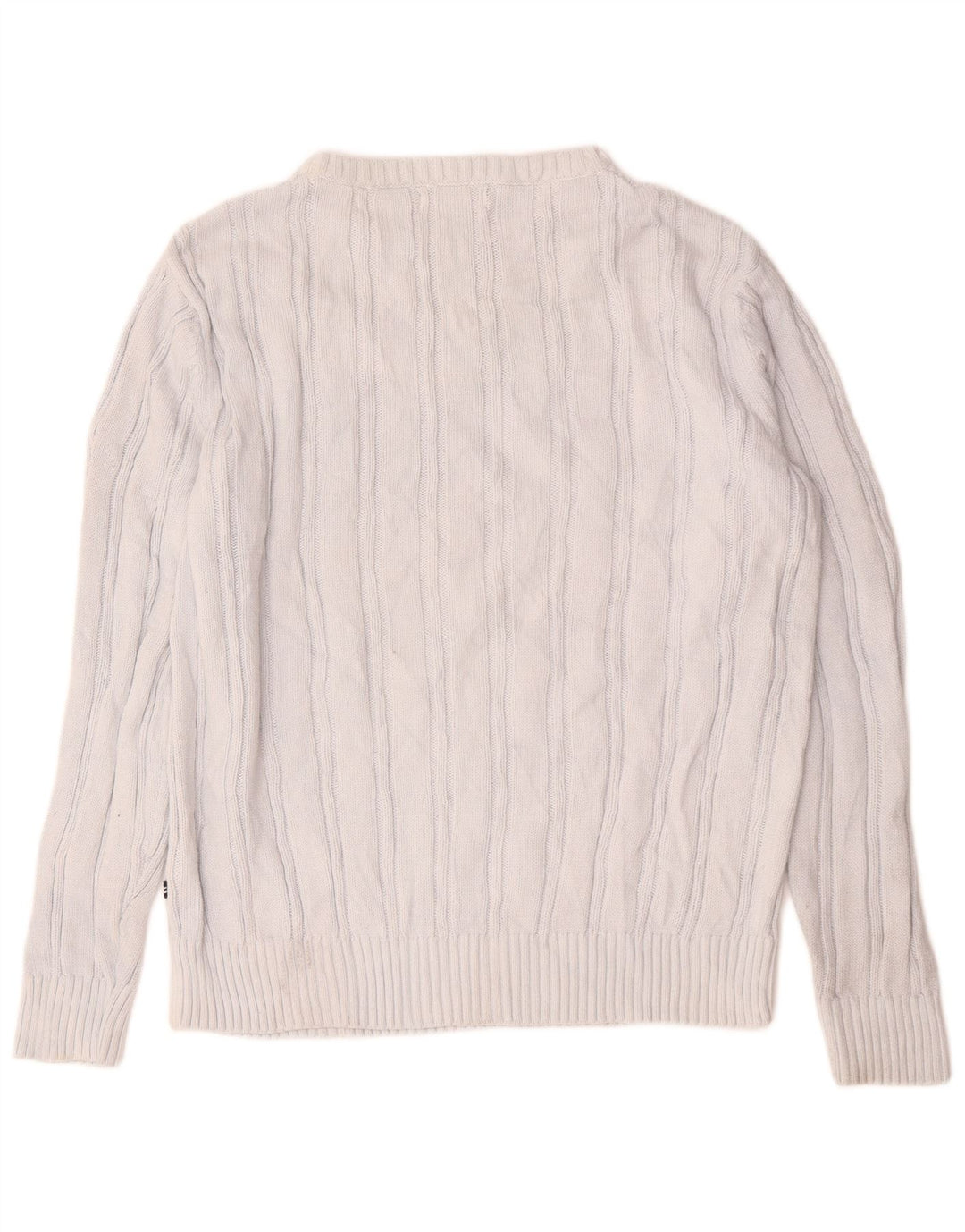 Maglione da uomo Nautica con scollo a barca in cotone bianco medio