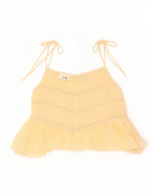 Zara Womens Cami Top UK 12 Medium Beige Cotton