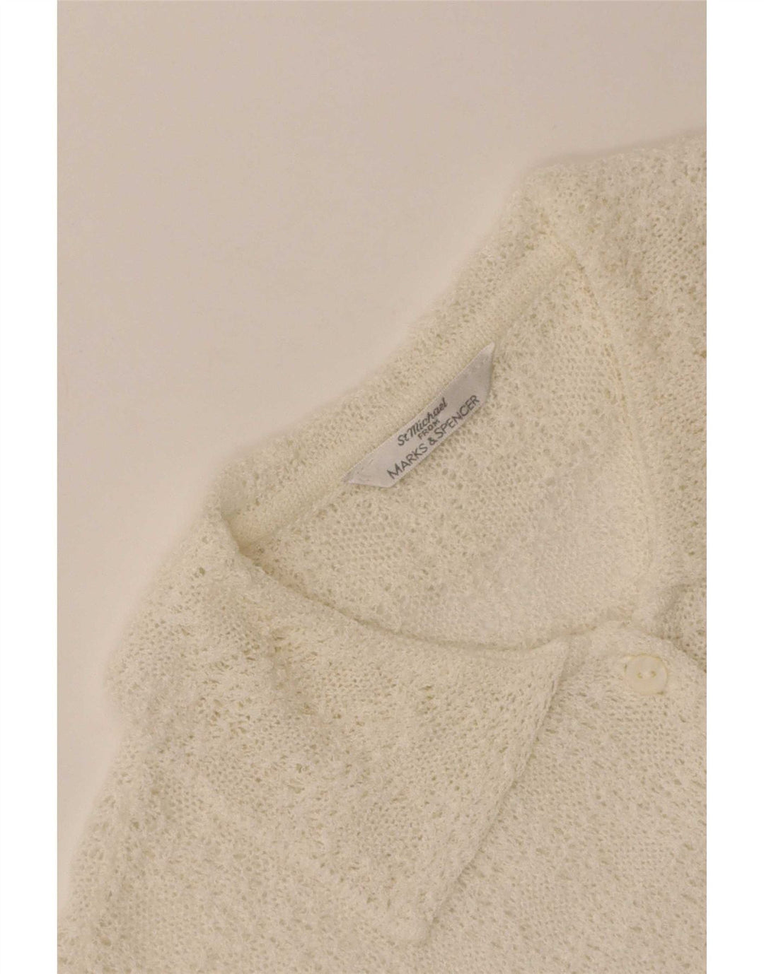Camicetta camicia a maniche corte da donna Marks & Spencer UK 12 medio bianco sporco