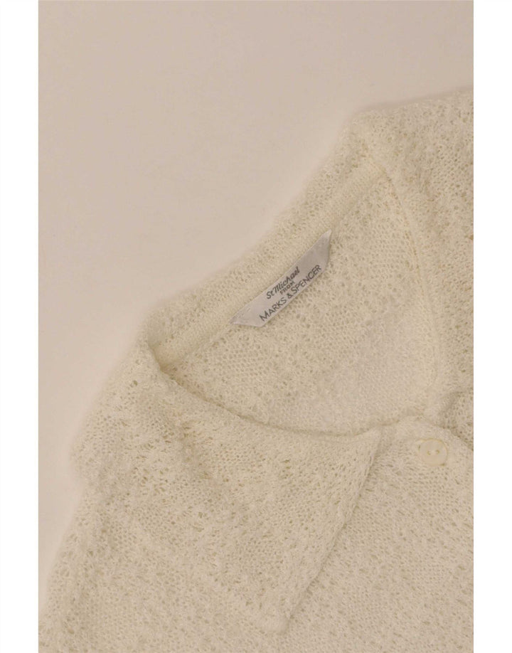Camicetta camicia a maniche corte da donna Marks & Spencer UK 12 medio bianco sporco