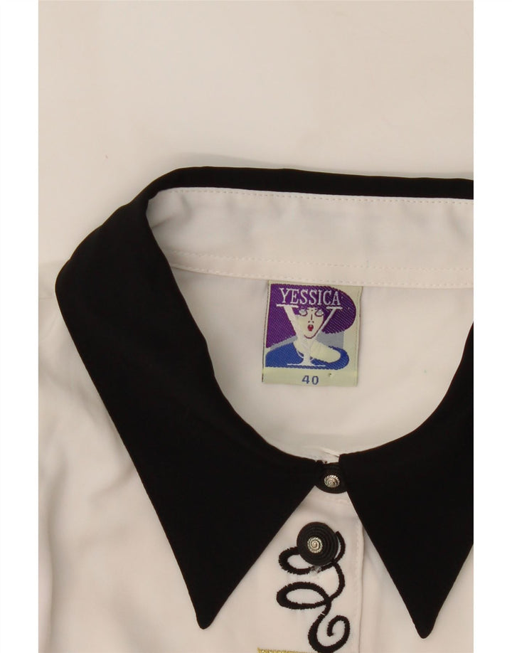 Camicia grafica da donna Yessica EU 40 Poliestere geometrico bianco medio