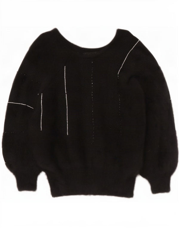 Maglione da donna Titania con scollo a barca, UK 12, medio, a righe nere