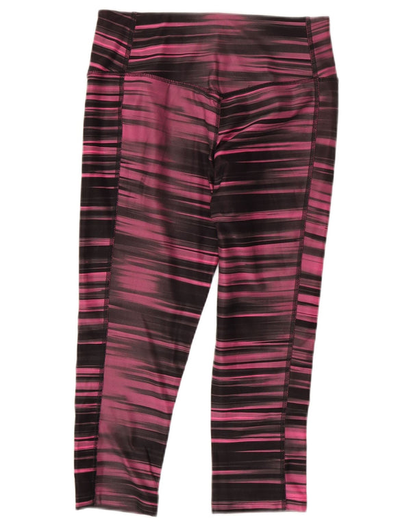 Leggings Nike Dri Fit Capri da donna UK 8/10 Piccolo poliestere a righe rosa