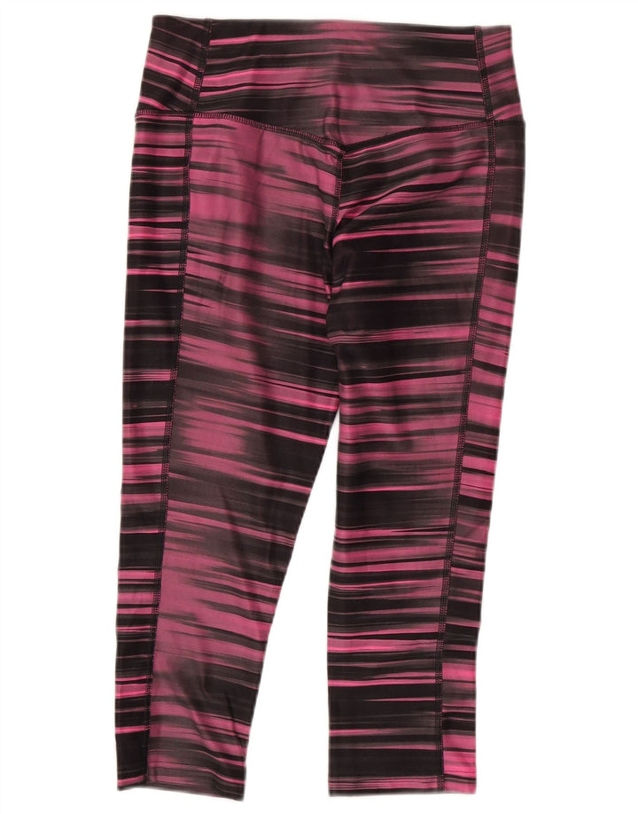 Leggings Nike Dri Fit Capri da donna UK 8/10 Piccolo poliestere a righe rosa