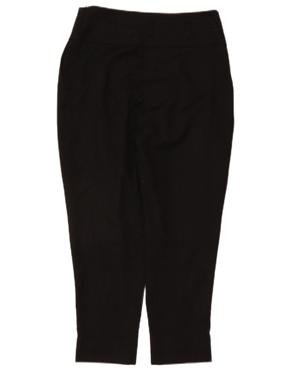 Pantaloni corti a vita alta da donna Reiss UK 10 Small W27 L24 viscosa nera