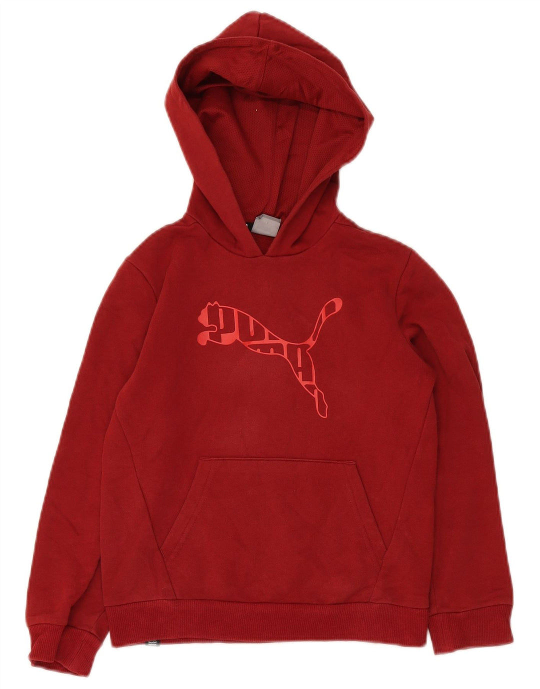 Felpa con cappuccio grafica PUMA da bambino 9-10 anni in cotone rosso
