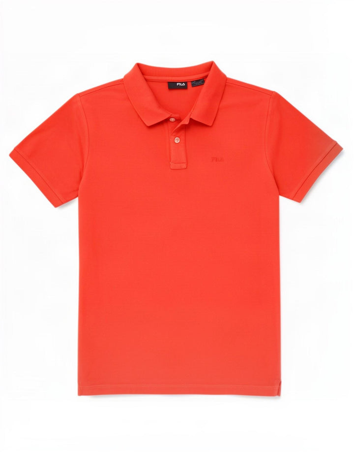 Polo da uomo Fila in cotone rosso medio