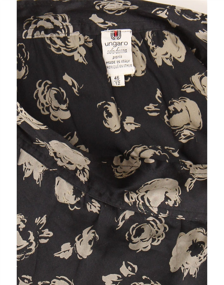 UNGARO Womens Pencil Skirt IT 46 Large W30 Black Floral Vintage Ungaro and Second-Hand Ungaro from Messina Hembry 