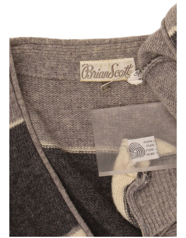 Maglione cardigan ampio da uomo Brian Scott IT 50 grigio medio a righe