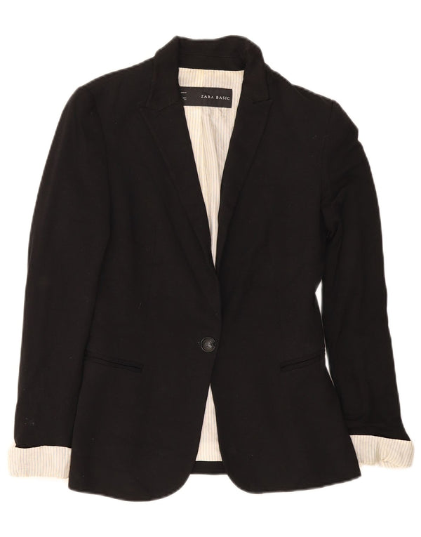 Giacca blazer a 1 bottone da donna Zara UK 6 XS viscosa nera
