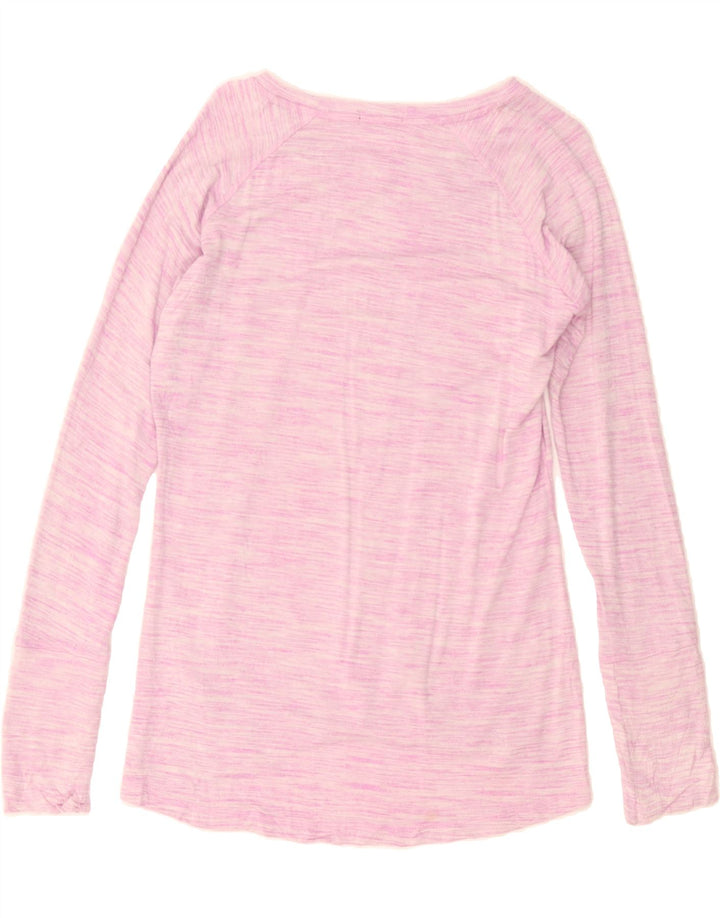 CHAMPION Womens Top Long Sleeve UK 10 Small Pink Striped Rayon Vintage Champion and Second-Hand Champion from Messina Hembry 