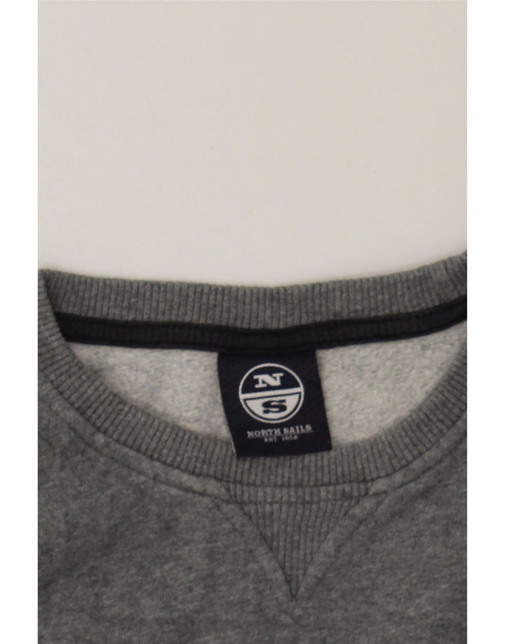 NORTH SAILS Boys Graphic Sweatshirt Jumper 7-8 Years Grey Cotton Vintage North Sails and Second-Hand North Sails from Messina Hembry 