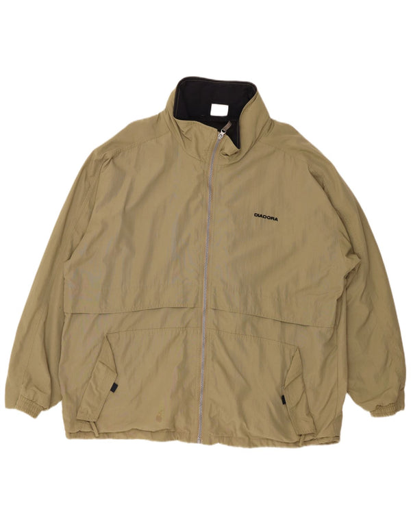 Giacca antipioggia da uomo Diadora con vestibilità ampia con cappuccio UK 40 Large Beige Poliammide