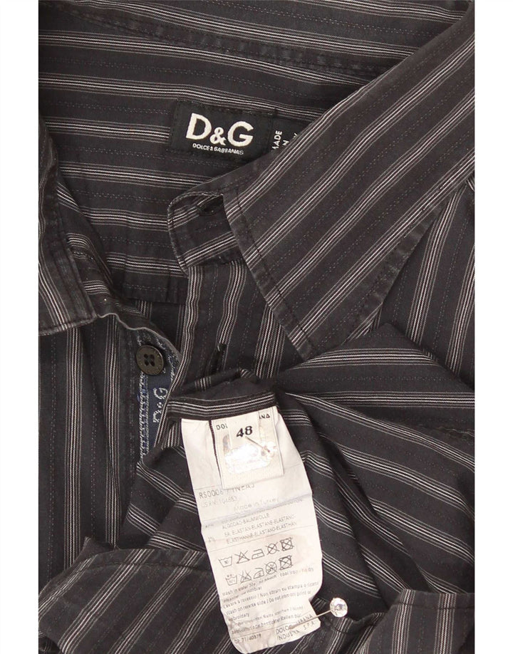 Camicia da uomo Regular Fit Dolce & Gabbana IT 48 Medio a righe blu navy
