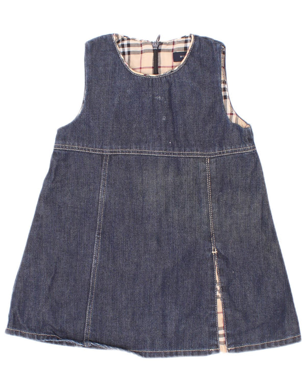 Abito Burberry Smanicato Denim Bambina 6-9 Mesi Blu Cotone