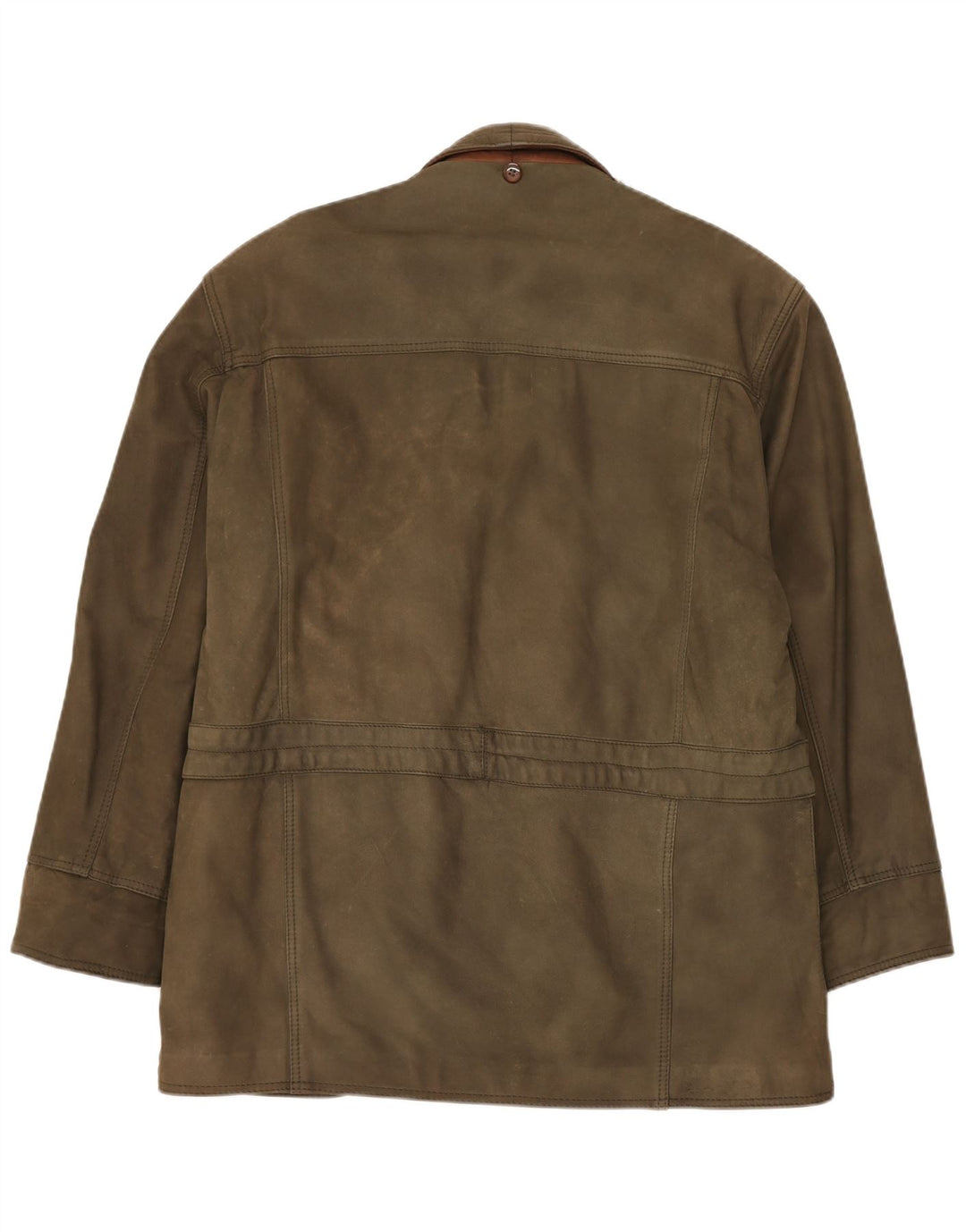 Giacca in pelle vintage da uomo UK 42 XL in pelle kaki