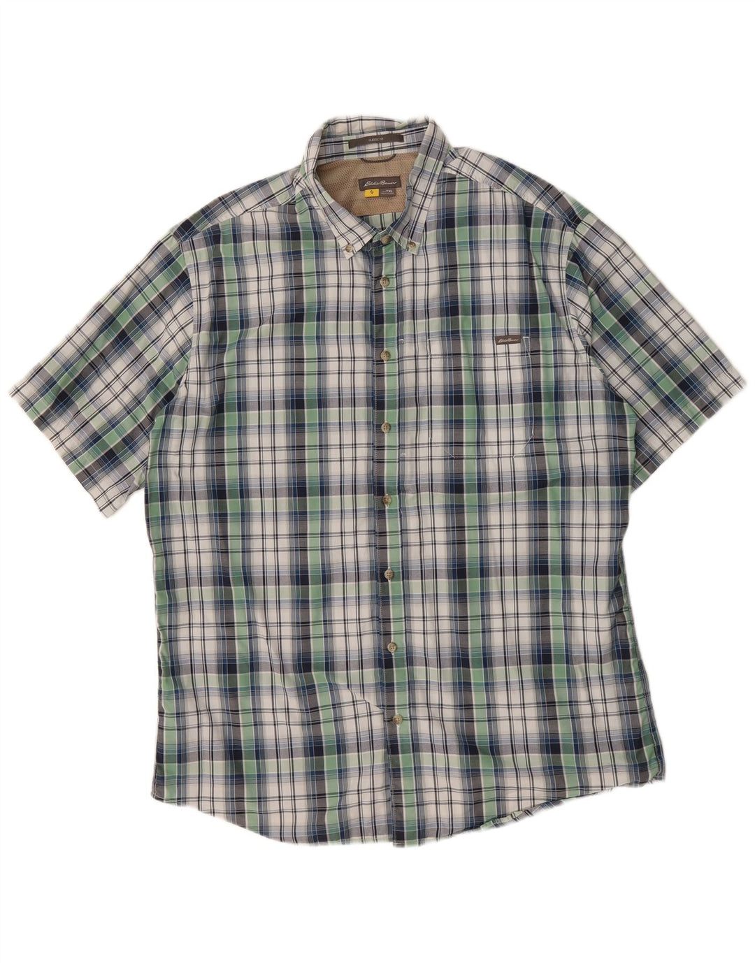 EDDIE BAUER Mens Classic Fit Short Sleeve Shirt XL Multicoloured Check